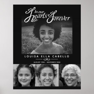 Gedenkstätte in Herzen Fotos Beerdigung schwarz we Poster