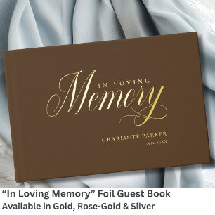 Gedenkstätte "In Loving memory" Goldener Film, bra Gästebuch
