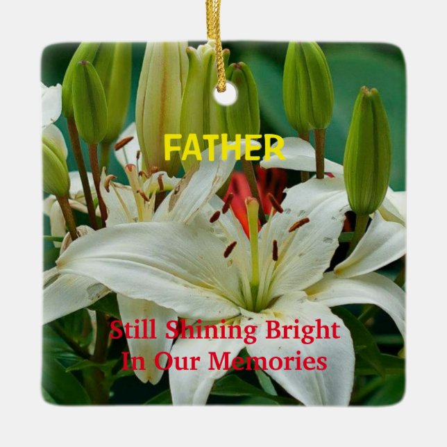 Gedenkstätte noch in unseren Erinnerungen Lilies Keramikornament (Vorderseite)