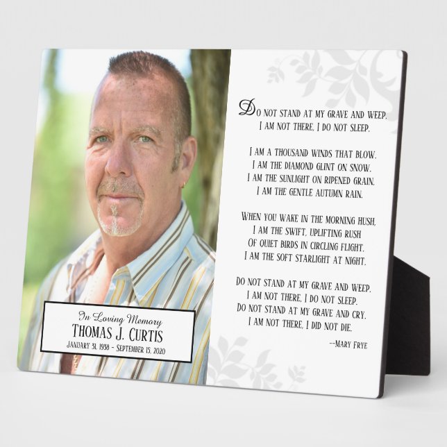 Gedenkstätte Stehen Sie nicht auf meiner Grab- und Fotoplatte (Seite)