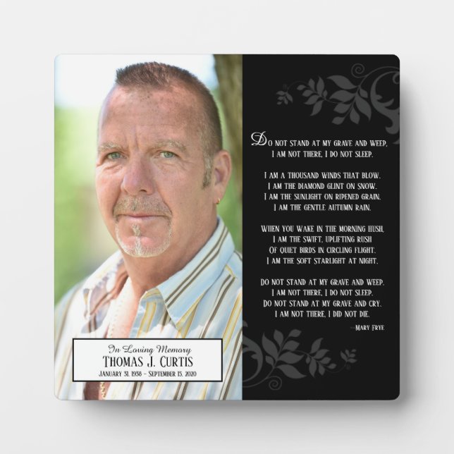 Gedenkstätte steht nicht an meinem Grab und am Wee Fotoplatte (Vorderseite)