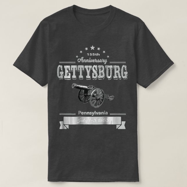 Gedenkstätte zum 155. Jahrestag von Gettysburg T-Shirt (Design vorne)
