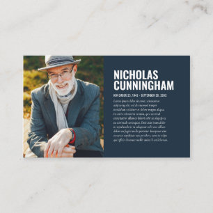 Gedenkstätte zur Beerdigung von Erinnerungsfotos Visitenkarte