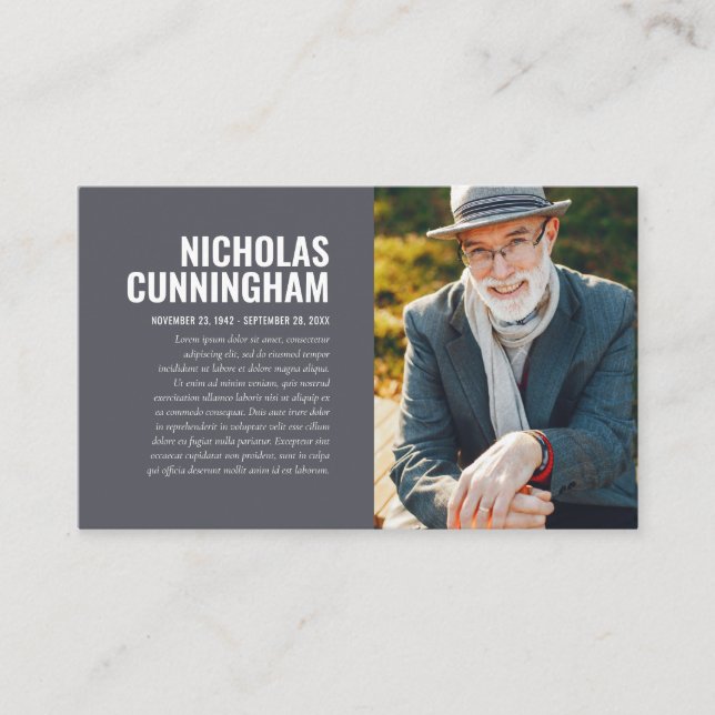 Gedenkstätte zur Beerdigung von Erinnerungsfotos Visitenkarte (Vorderseite)