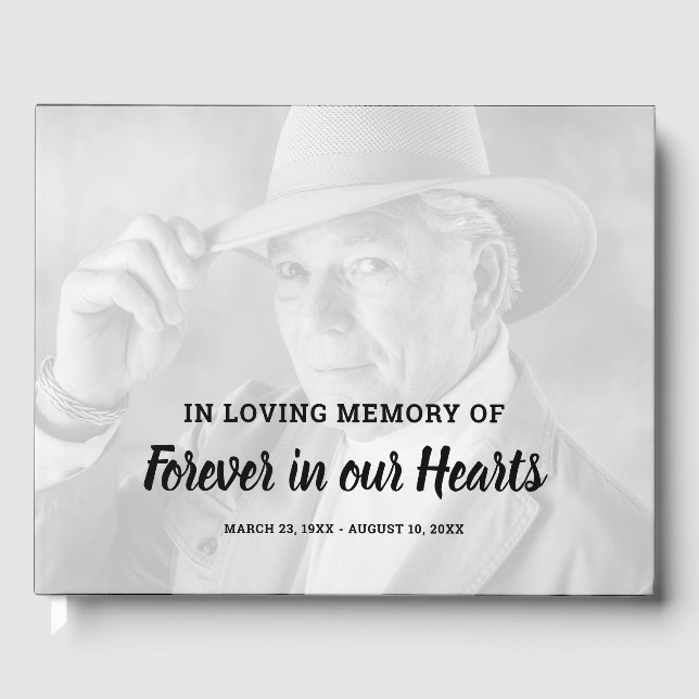 Gedenkstätte zur Beerdigung von Fotos Gästebuch (Vorderseite)