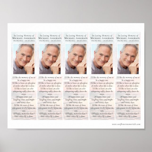 Gedenkstätten für Sonnenblumen - Lesezeichen Poster (Vorne)