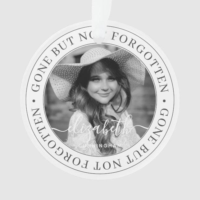 Gedenkstein, aber nicht vergessen Elegantes Chic F Ornament (Vorderseite)