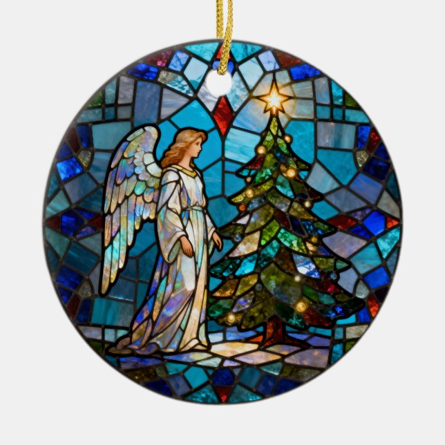 Gedenkstein Engel in Liebe Erinnerung Foto Weihnac Keramik Ornament (Vorne)