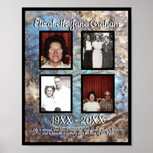 Gedenkstein Four Foto Blau Labradorit Stein Poster