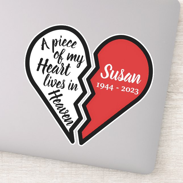 Gedenkstück meines Herzens lebt im Himmel Aufkleber (Detail)