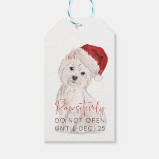 GEDENKT nicht öffnen Santa Dog BLANK Weihnachten Geschenkanhänger