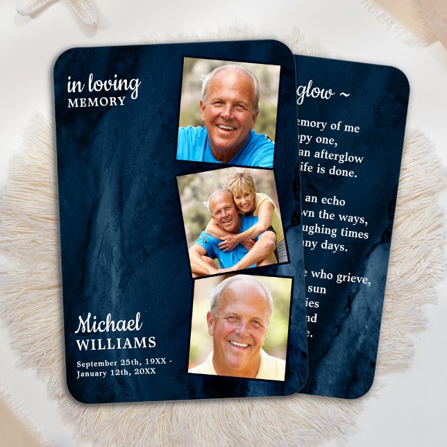 Gedenktafel 3 Foto Beerdigungskarte Blaue Marmor (Von Creator hochgeladen)