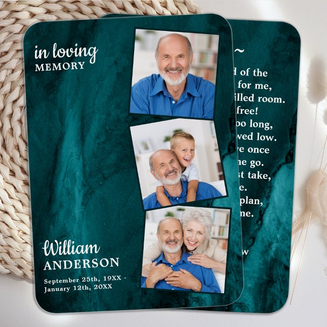 Gedenktafel 3 Foto Beerdigungskarte Grüne Marmor (Von Creator hochgeladen)