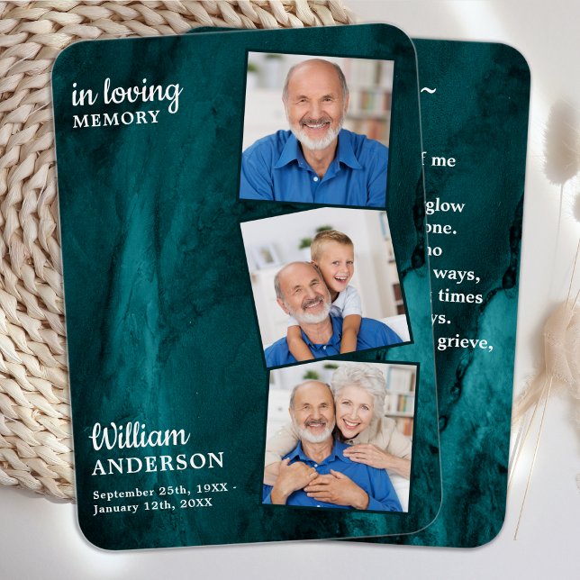 Gedenktafel 3 Foto Beerdigungskarte Grüne Marmor (Von Creator hochgeladen)