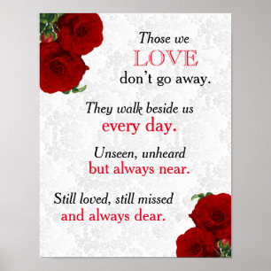 Gedenktafel - Deep Red Rose Hochzeit Poster