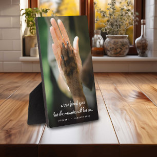 Gedenktafel für verstorbene Hunde mit Foto Fotoplatte