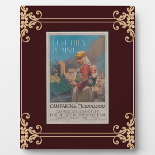 Gedenktafel 'Lest They Perish Poster' Fotoplatte