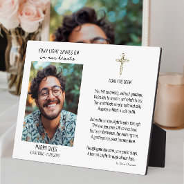 Gedenktafel mit Gedicht- und Foto-Anzeige Fotoplatte