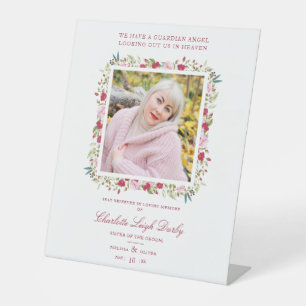 Gedenktafel Rot und Rosa Shades Garland Sockelschild