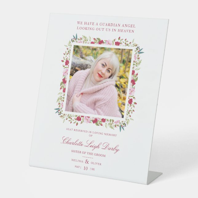 Gedenktafel Rot und Rosa Shades Garland Sockelschild (Vorderseite)