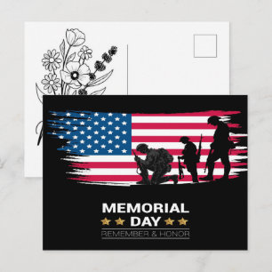 Gedenktag Amerikanische Flagge für die Feierlichke Feiertagspostkarte