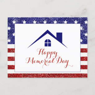 Gedenktag Amerikanische Flagge Immobilien Postkarte
