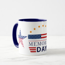 Gedenktag Amerikanische Flagge Sterne Patriotische Tasse