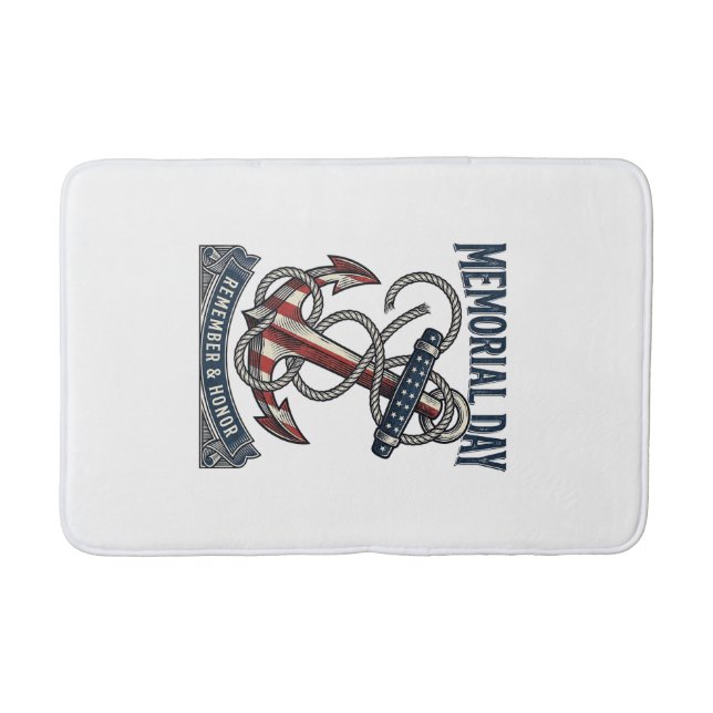 Gedenktag Anker Erinnern Ehre Vintage-Shirt_1 Badematte (Vorderseite)