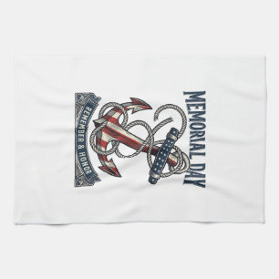 Gedenktag Anker Erinnern Ehre Vintage-Shirt_1 Geschirrtuch
