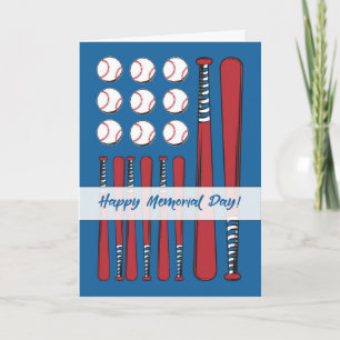 Gedenktag Baseball Flag Red White Blue Karte