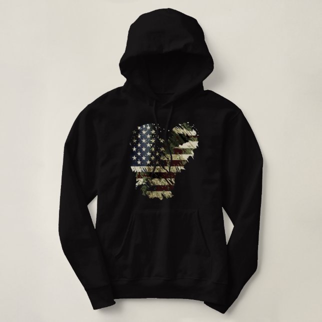 Gedenktag Camouflage American USA Flag Camouflage  Hoodie (Design vorne)