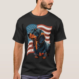 Gedenktag Dackel USA Flag 4. Ju T-Shirt