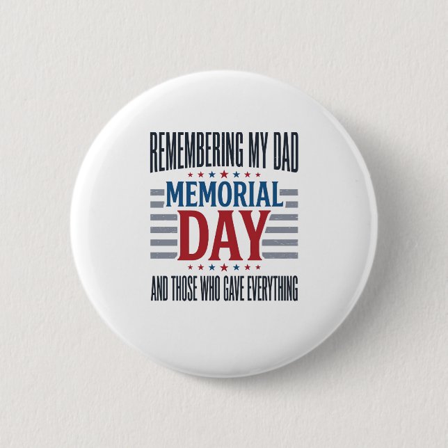 Gedenktag Dad Tribut Patriotisch Button (Vorderseite)