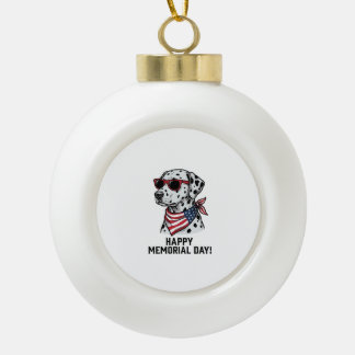 Gedenktag Dalmatiner Patriotischer Hund Design_1 Keramik Kugel-Ornament