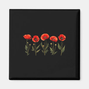 Gedenktag der niedlichen Roten Mohn-Blume 2025 Usa Magnet