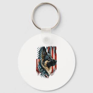 Gedenktag Deutscher Schäferhund Amerikanische Flag Schlüsselanhänger