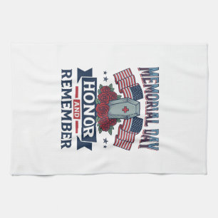 Gedenktag Ehren und Erinnern Patriotisches T-Shirt Geschirrtuch