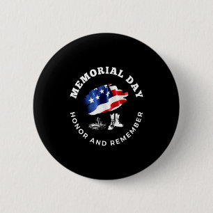 Gedenktag ehren und erinnern Stiefel und Flagge Me Button
