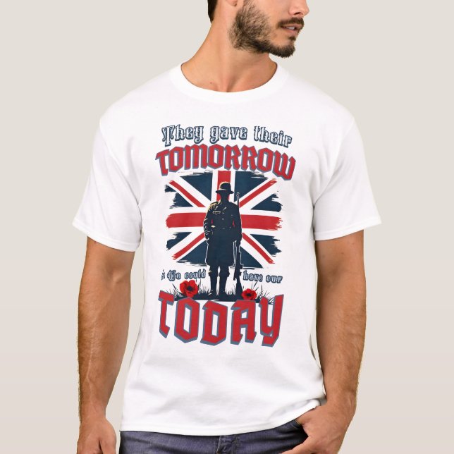 Gedenktag Erinnern Veteranen UK Soldier Army T-Shirt (Vorderseite)