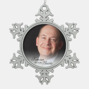 Gedenktag für immer in unserem Herzen Vater Schneeflocken Zinn-Ornament