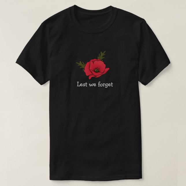 Gedenktag, Gedenktag, Roter Mohn-T - Shirt (Design vorne)