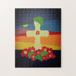 Gedenktag gefallener Soldat Grave Red Poppies Puzzle