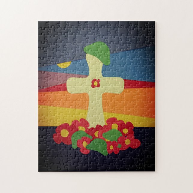 Gedenktag gefallener Soldat Grave Red Poppies Puzzle (Vertikal)