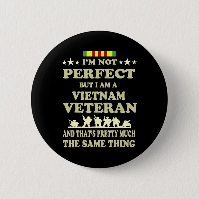 Gedenktag Geschenk Veteran's Day Vietnam Veteran Button (Vorderseite)