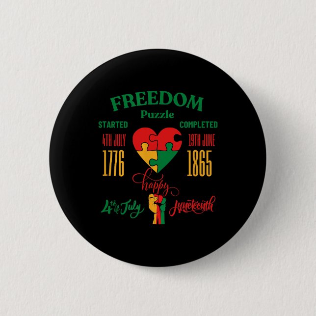 Gedenktag Juneteenth und 4. Juli  Button (Vorderseite)
