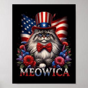 Gedenktag Kat 4. Juli US-Flagge Männer Frauen ich Poster
