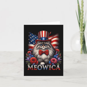 Gedenktag Katze 4. Juli USA-Flagge Männer Frauen M Karte