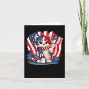 Gedenktag Katze Funny Kitten 4. Juli Patrioti Karte