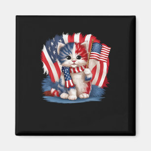 Gedenktag Katze Funny Kitten 4. Juli Patrioti Magnet