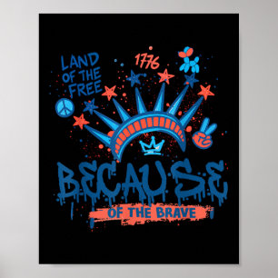 Gedenktag Land der freien wegen der tapferen USA Poster